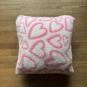 Pink and white heart pillow case